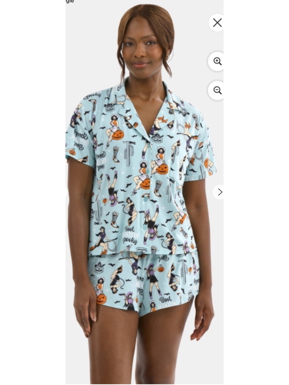 Celebrate Halloween Boot Scootin Spooky Witch Rockabilly Pin up Pajamas Med 8/10